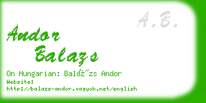 andor balazs business card